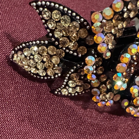 Dazzling Vintage Gold Crystal Hair Barrette - New - Picture 7 of 8